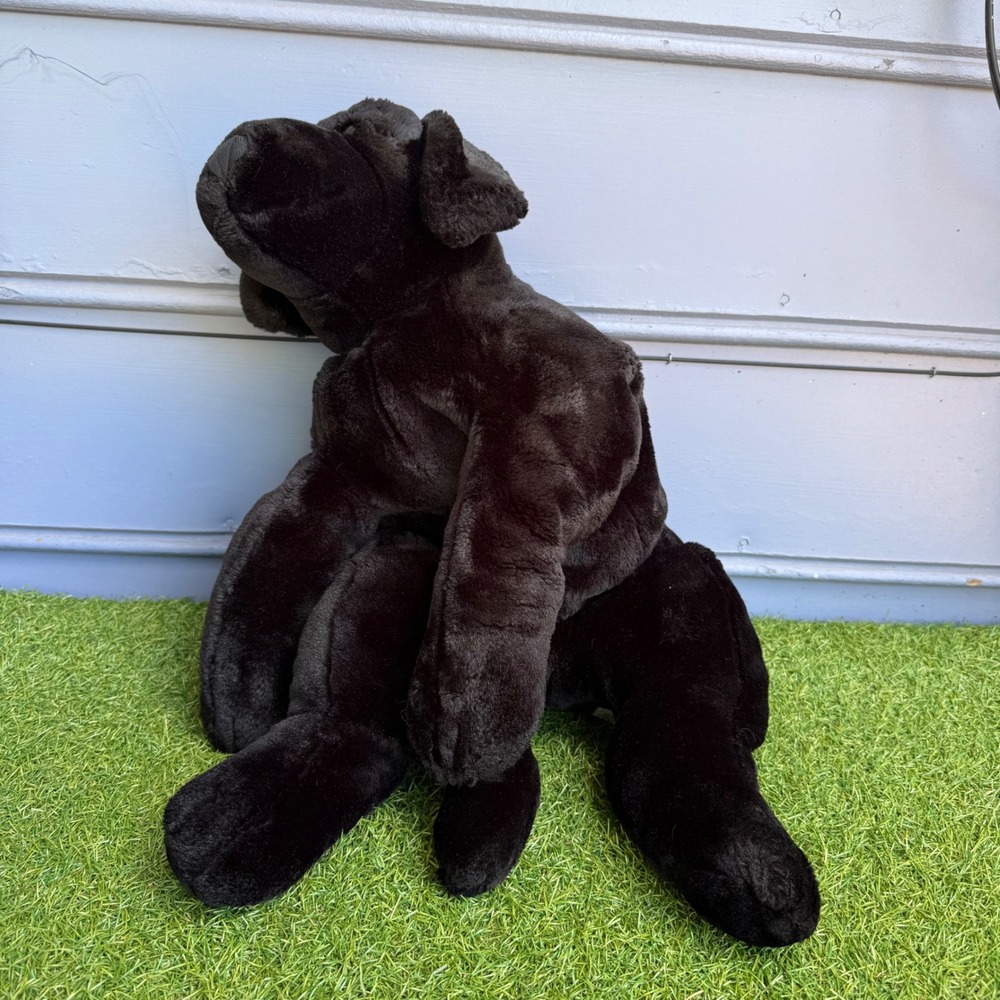 Vtg Kids Preferred Black Lab Retriever Plush Stuffed Animal Dog 27 Inch Large - Picture 5 of 7